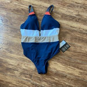 Jets by Jessika Allen Plunge One Piece Bathing Suit Size 10